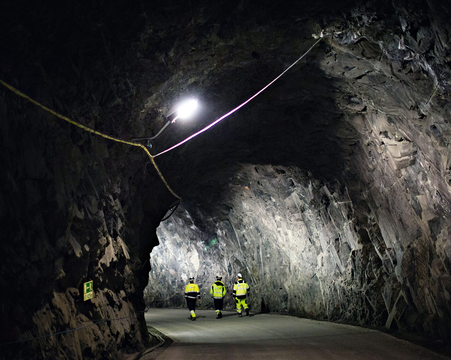 Tunnel into Lio power plant, which is located 400 metres inside the mountain